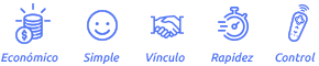 Económico, Simple, Vínculo, Rapidez, Control